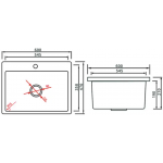Goboss TS-1A6847-GY 68厘米 淺灰色花崗石檯面單鋅盤