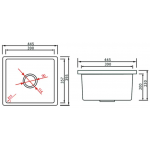 Goboss TS-1U4439-GY 45厘米 淺灰色花崗石檯下單鋅盤