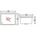Goboss TS-1U5945-GY 59厘米 淺灰色花崗石檯下單鋅盤