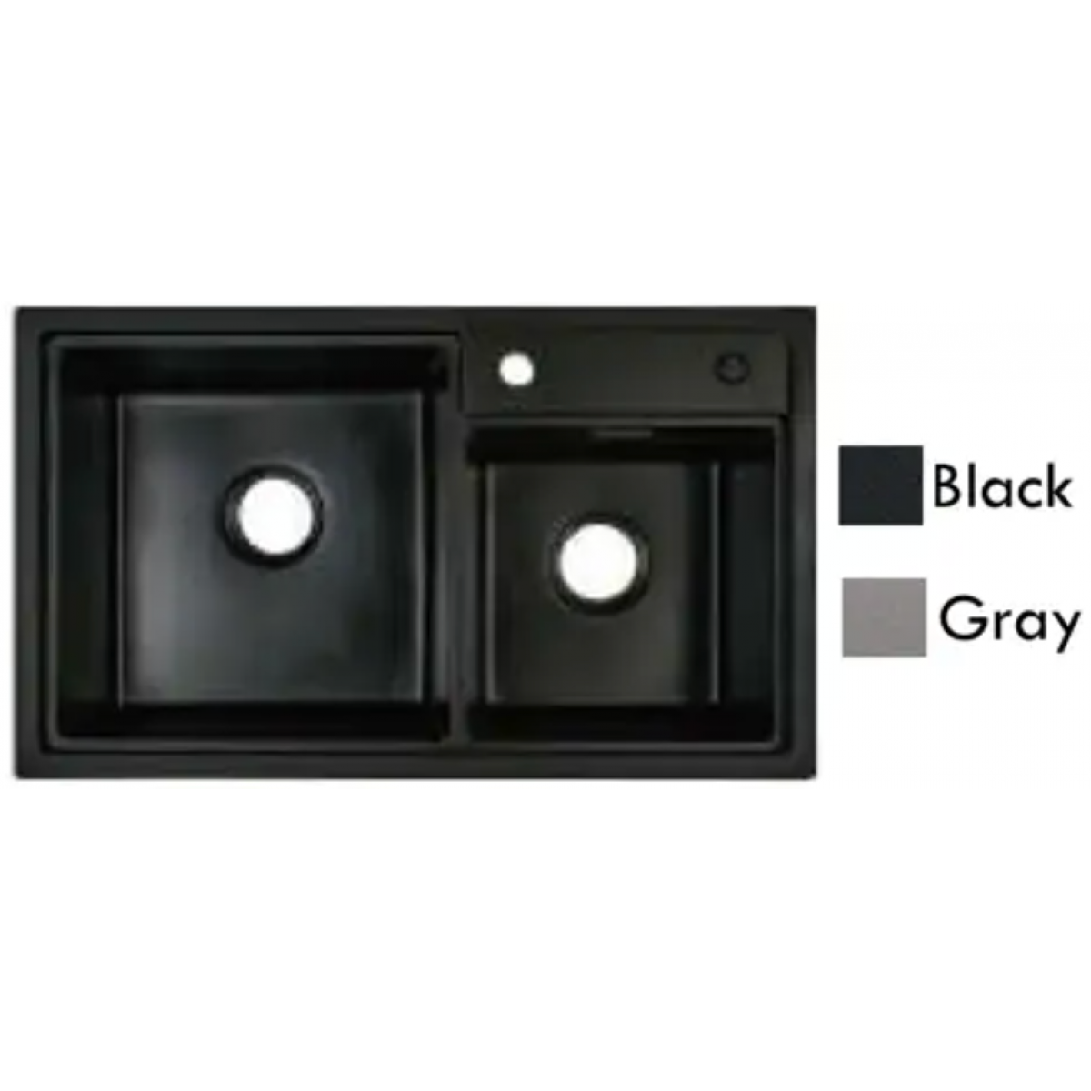 Goboss TS-2A7947-GY 79厘米 淺灰色花崗石檯面雙鋅盤