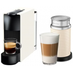 NESPRESSO 19bar Essenza Mini Capsule Coffee Machine & Aeroccino3 Bundle (Pure White) (C30-SG-WH-NE/Aeroccino3 White)