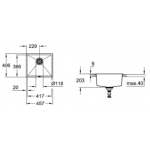 Grohe 31653AP0 石英石單星盆 (黑色, 嵌入/檯底式)
