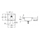 Grohe 31654AP0 石英石單星盆 (黑色, 嵌入/檯底式)