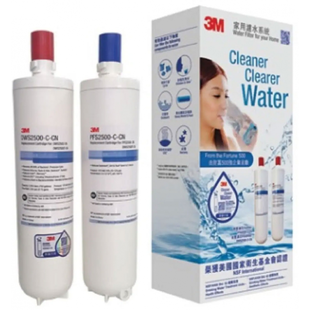 3M DWS2500T-C智能系統濾芯：IMPACT Technology，0.2微米過濾，NSF/ANSI認證