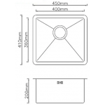 Goboss TW101不銹鋼廚房單水槽：耐用不銹鋼材質，簡約實用