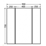 Goboss AD309070-A 三門LED鏡櫃 (900 x 700mm)