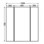 Goboss AD310070-A 三門LED鏡櫃 (1000 x 700mm)