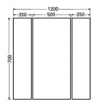 Goboss AD312070-A 三門LED鏡櫃 (1200 x 700mm)