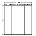 Goboss AD313070-A 三門LED鏡櫃 (1300 x 700mm)