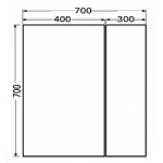 Goboss AD207070-A 雙門LED鏡櫃 (700 x 700mm)