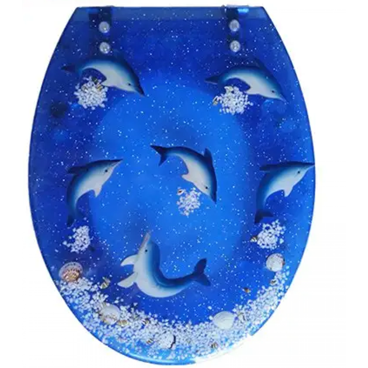 Goboss S-011 深藍色水晶廁板 (五海豚貝殼)