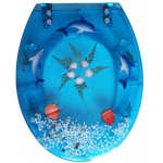 Goboss S-010 水晶廁板 (淺藍色三海豚中間花貝殼)