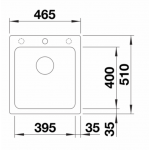 Blanco NAYA 45 咖啡色花崗岩石單星盆 (防刮/抗菌/可嵌入/檯底安裝)