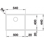 BLANCO 521559 ZEROX 500-U DURINOX 不鏽鋼鋅盤 台下盆