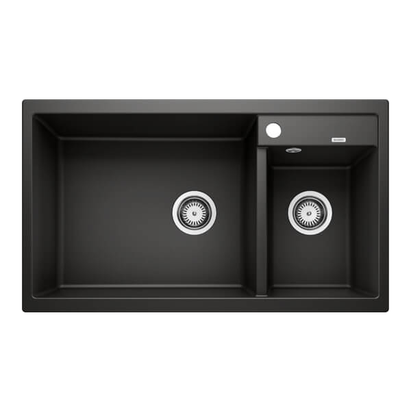 Blanco 525936 Metra 9 花崗岩廚房檯上雙星鋅盆 (黑色)