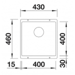 BLANCO SUBLINE 400-U(525990) 花崗岩合成檯下式單槽鋅盤(黑色)