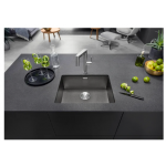 BLANCO 526243 ZEROX 500-U Dark Steel 不鏽鋼鋅盤：獨特黑鋼PVD塗層