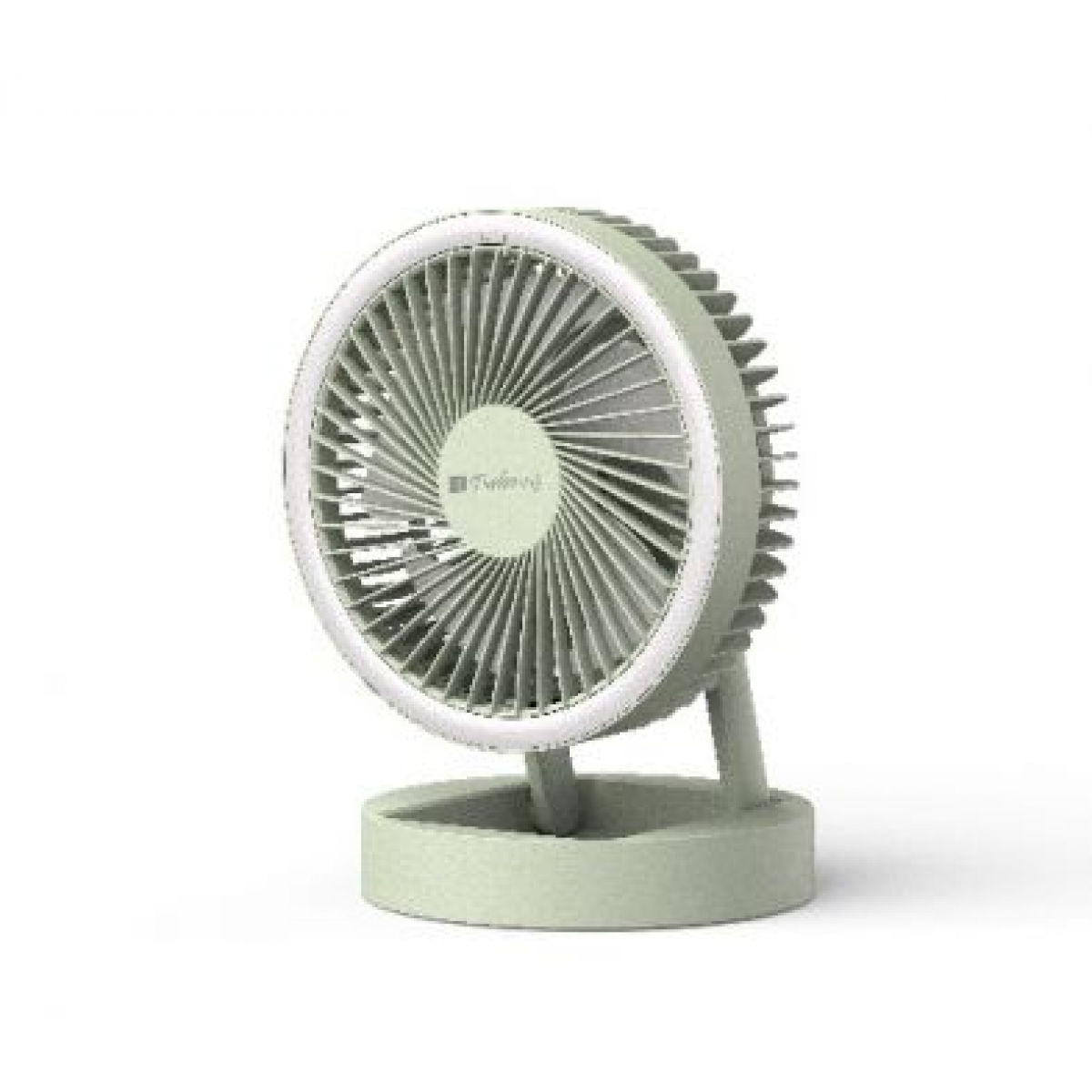 Turbo Italy TDF-F06DCG 摺疊式USB充電風扇附露營燈 (薄荷綠)