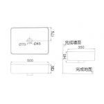 Huida H0655 500x350mm 座台面盆 - 亮白色陶瓷