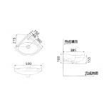 Huida H1245 500x395mm 掛牆角盆 - 陶瓷、白色
