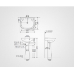 Huida HD304 465x390mm 掛牆面盆 (不連柱) - 陶瓷、白色