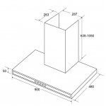 Cristal 尼斯 CI968ES 90厘米 850m³/h 意大利製煙囪式抽油煙機