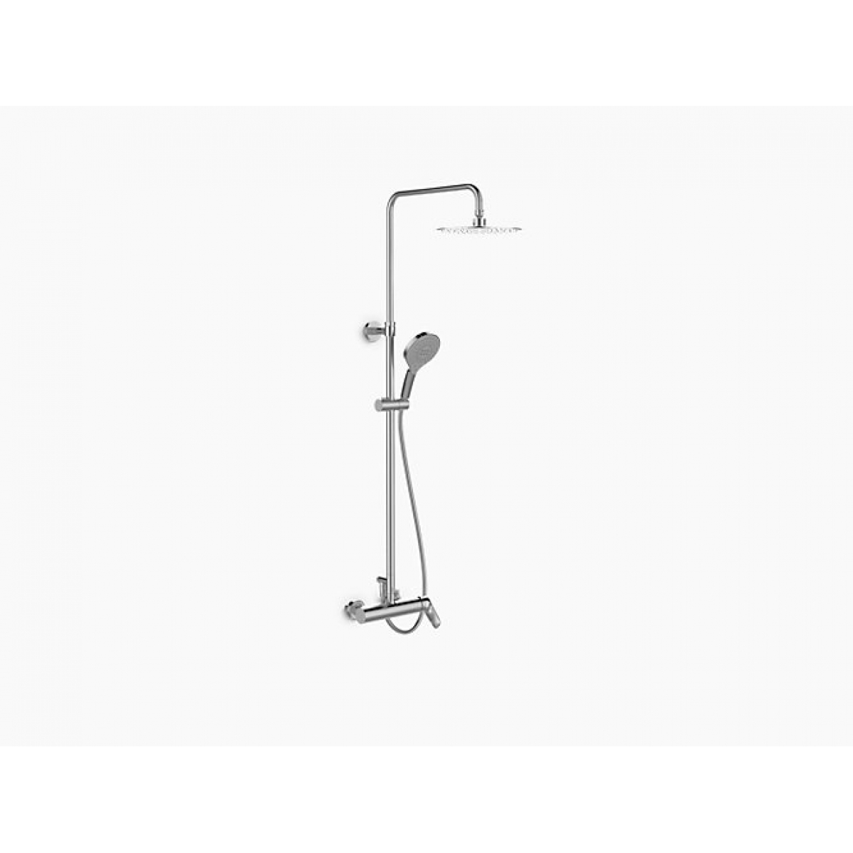 Kohler K-26242T-4-BL ALEO 霧黑雙淋浴柱 - 圓形花灑 直接連接