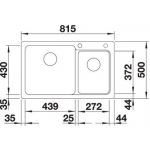BLANCO NAYA 8 碳灰色 SILGRANIT 花崗岩合成雙槽鋅盤