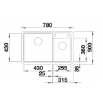 BLANCO LEGRA 8(527272) 花崗岩雙槽鋅盤 | SILGRANIT™材質 | 火山灰 | 德國製造