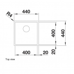 BLANCO 521558 ZEROX 400-U DURINOX 不銹鋼鋅盤：耐刮花，零轉角設計