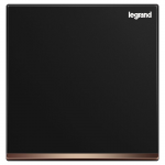 Legrand Galion K8/31/2/3BN-C 16AX 一位雙控開關 帶LED燈 (碳素黑+鑲電鍍邊)