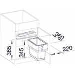 BLANCO SINGOLO 512880 14L 櫃門隱藏式垃圾箱