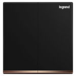 Legrand Galion K8/32/2/3CN-C 16AX 2位雙控開關 帶LED燈 (碳素黑+鑲電鍍邊)