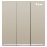 Legrand Galion K8/33/2/3AN-C2 10AX 3位雙控開關 帶LED燈 (香檳金+鑲銀邊)