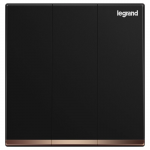 Legrand Galion K8/33/2/3AN-C 10AX 3位雙控開關 帶LED燈 (碳素黑+鑲電鍍邊)
