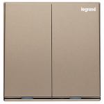 Legrand Galion K8/32D20AN-C1-HK 2 Gang 20AX DP Switch with Amber LED (Rose Gold with Electroplated bar)