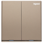 Legrand Galion K8/32D20AN-C1-HK 20AX 2位雙極開關 帶LED燈 (玫瑰金+鑲電鍍邊)