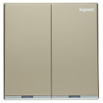 Legrand Galion K8/32D20AN-C2-HK 20AX 2位雙極開關 帶LED燈 (香檳金+鑲銀邊)