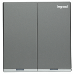 Legrand Galion K8/32D20AN-C3-HK 2 Gang 20AX DP Switch with Amber LED (Dark Silver with Silver bar)