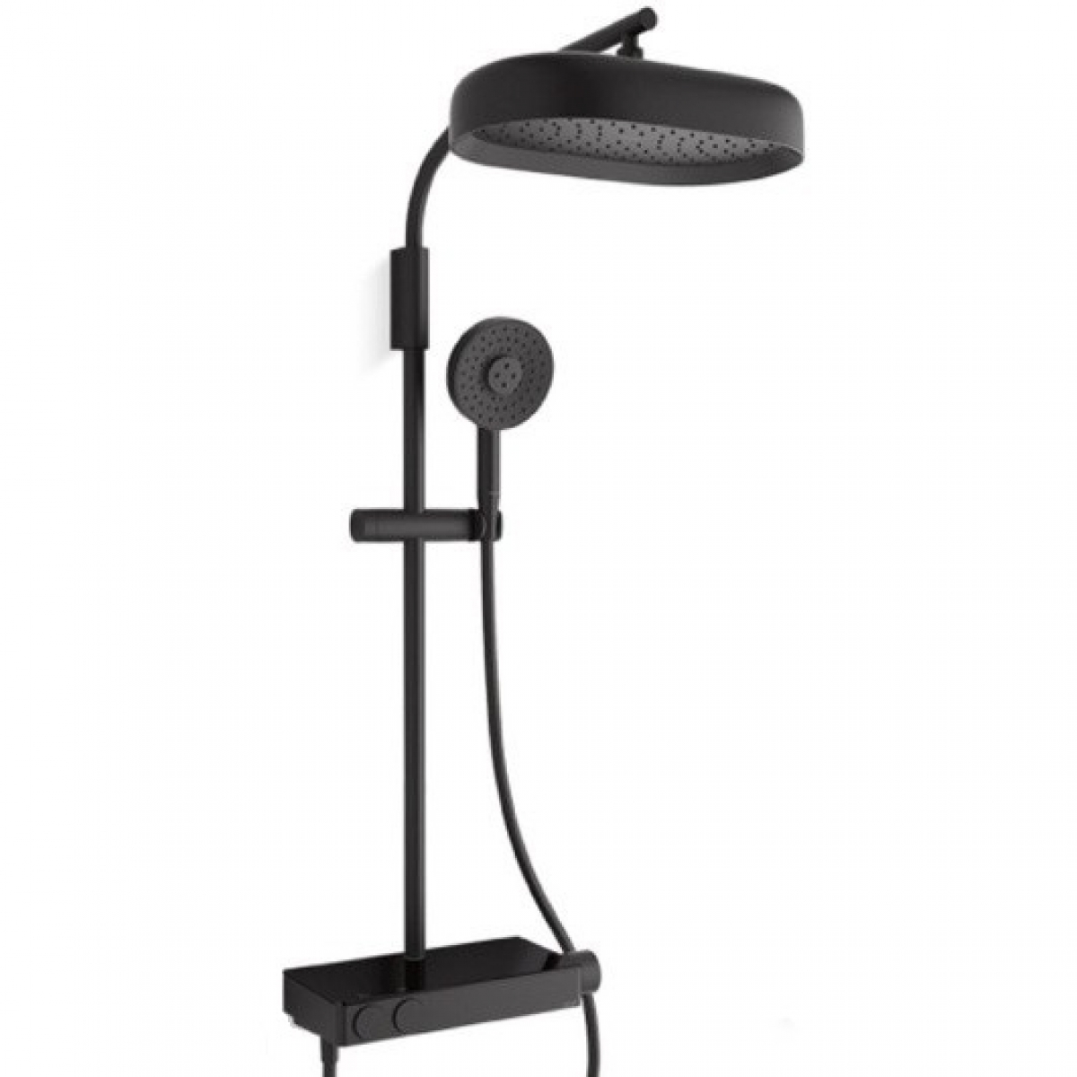 Kohler K-26332T-9-BL ANTHEM霧面黑恆溫三路淋浴柱 - 雙功能頂灑、獨立控制