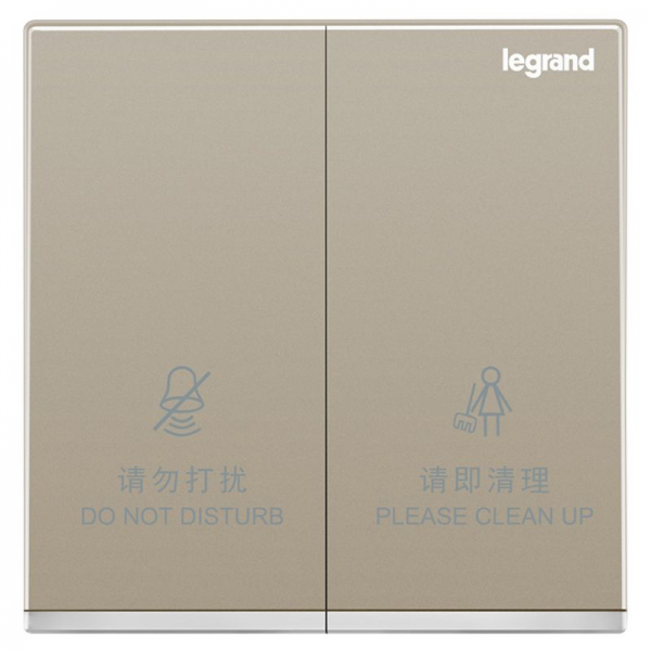 Legrand Galion K8/H258BN-C2-HK 請勿打擾/整理房間：房內操控開關（香檳金+鑲銀邊）