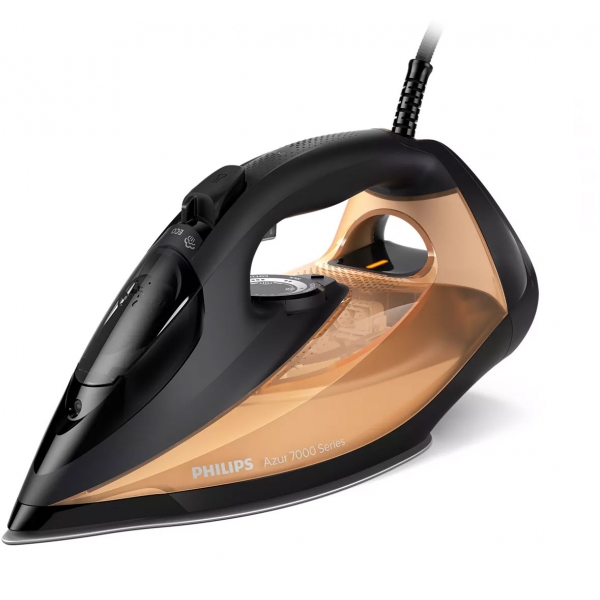 Philips 飛利浦 DST7040/80 2800W 7000系列 Azur 蒸氣熨斗（黑色/金色）：SteamGlide Elite底板、自動斷電、防漏水系統