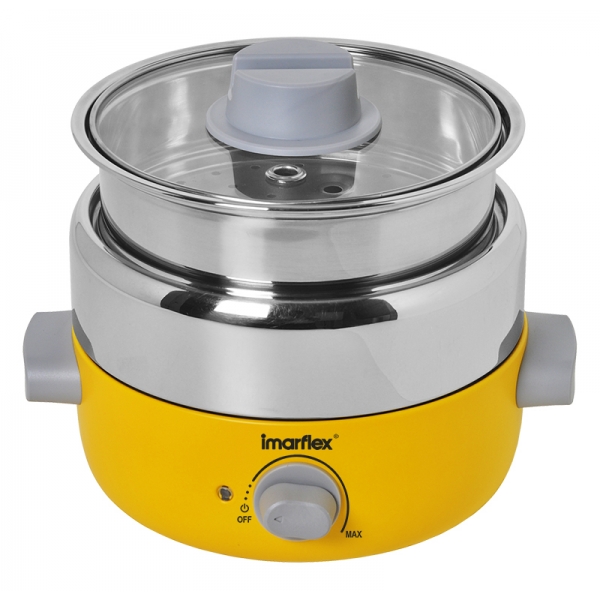 Imarflex 伊瑪 IMC-12Y 迷你蒸煮火鍋 | 1.2公升 | 600W