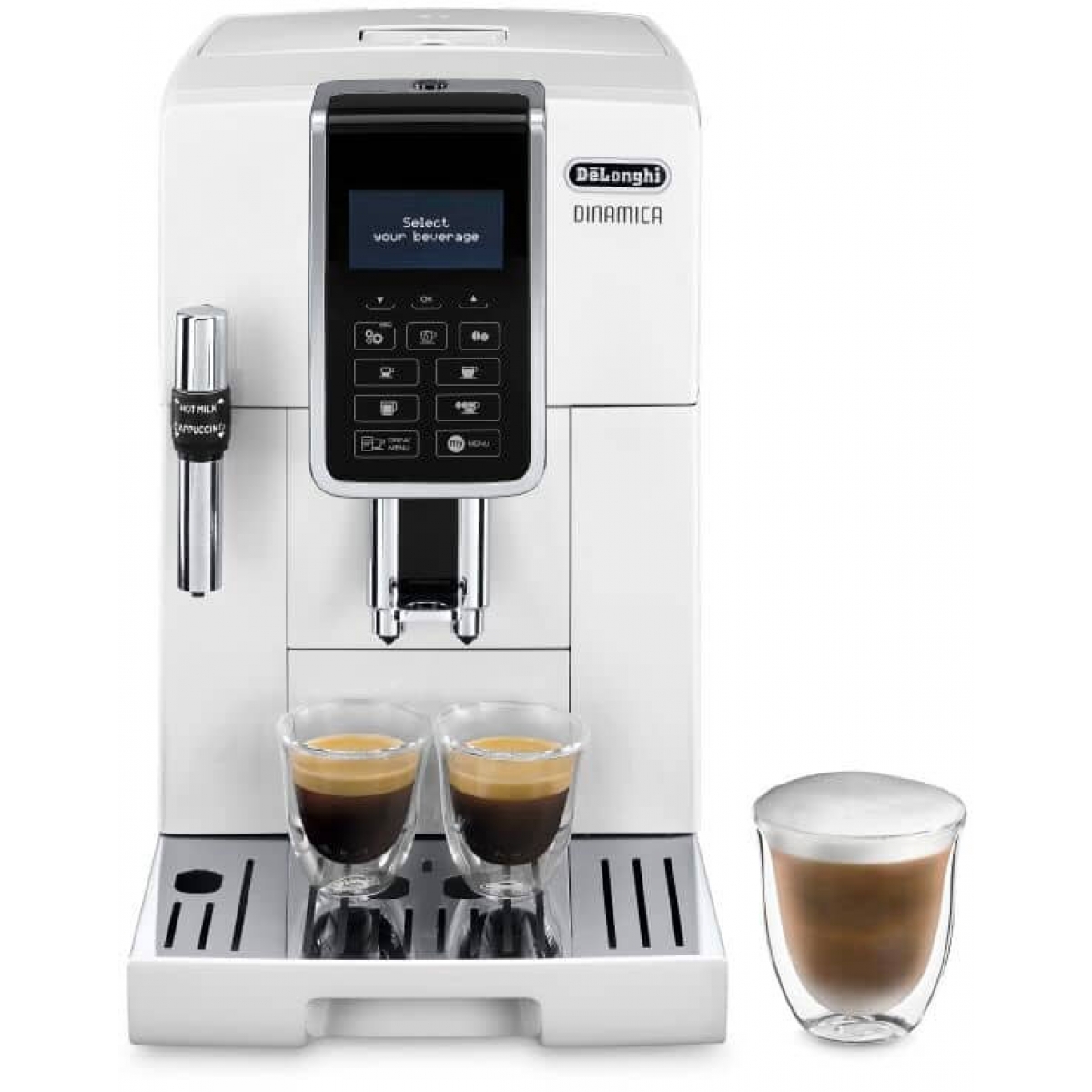 DeLonghi Dinamica ECAM350.35.W 15巴 全自動即磨咖啡機 - 一鍵沖泡、個性化設定、LCD顯示
