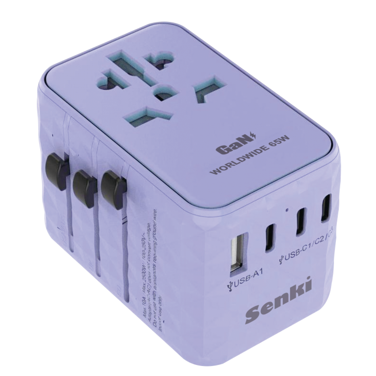 Senki 千崎 SK-653FV-65W 世界通用旅行轉插 (紫色)