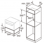 Bosch BVE9101B1 14厘米 8.0公升嵌入式真空抽屜