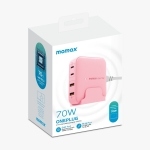 Momax UM50UKP ONEPLUG 70W GaN四輸出電源充電座 (粉紅色)
