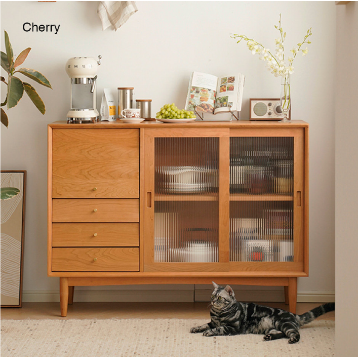 Fuurn SE3406 Danish Modern 丹麥現代風置物櫃 (天然櫻桃木)