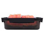 DeliOne DCDELFCL-02 魔術食物盒 (750ml + 1000ml) (黑色)：彈性蓋子、可重用、100%防漏