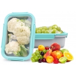 DeliOne DCDELFCL-03 魔術食物盒 (750ml + 1000ml) (綠色)：彈性蓋子、可重用、100%防漏